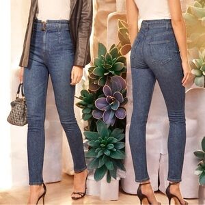 Reformation High-Rise Skinny Jeans in Medium Blue